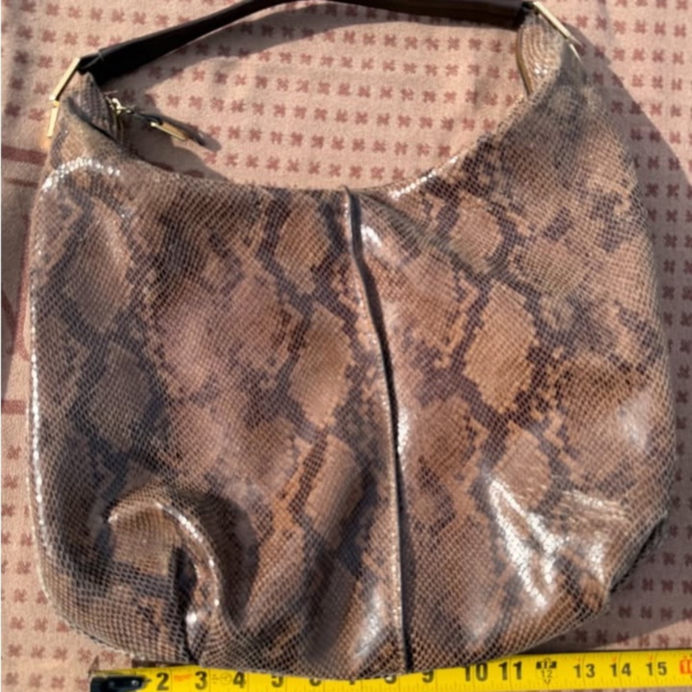 G.I.L.I. Tan Snake Print Hobo Bag